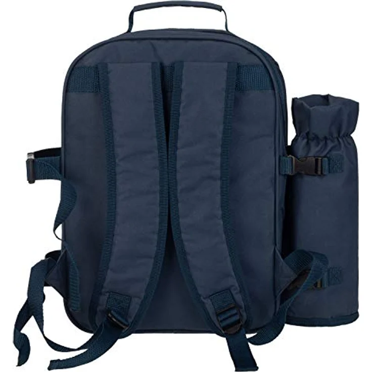 Mit Picknickdecke Navy und Picknickdecke  anndora Picknickrucksack 15 tlg. Zubehör und Picknickdecke blau weiß gestreift – Bild 5