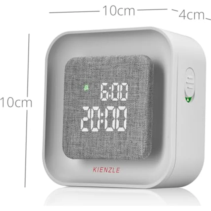 Kienzle KIENZLE Lichtwecker Quadratisch, LED-Wecker mit dreistufigem Aufwachlicht und dimmbarem Nachtlicht, Stoffabdeckung – Bild 9