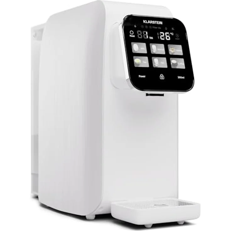 Klarstein AquaLine Osmose-Wasserfilter-System für Umkehrosmose, 3L Auftisch Wasserfilter-System mit 5-Stufige Filtration, 3 Filter & Touch Screen, Filtert Schnell Wasser, 2-Tank RO-Umkehrosmoseanlage – Bild 1