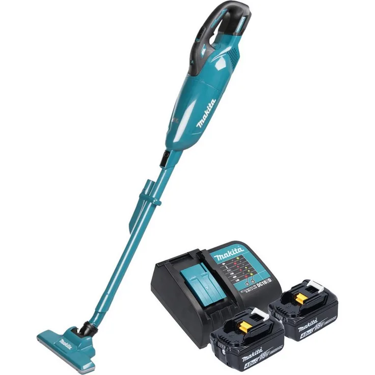 Makita DCL 283 F Akku-Handstaubsauger, 18 V, 0,73 l, beutellos, 2x 4,0 Ah Akku + Ladegerät, leise, mit Bürstenlosem Motor