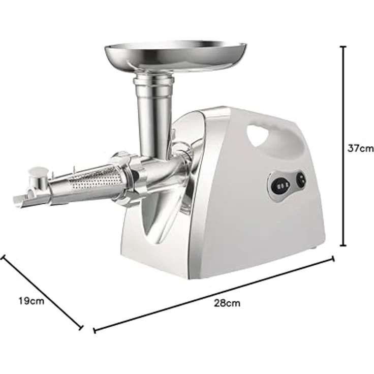 RGV Duetto Plus Fleischwolf 500 W, 3-in-1 Gerät aus Edelstahl, inkl. Reibe und Wurstfüller, weiss – Bild 6