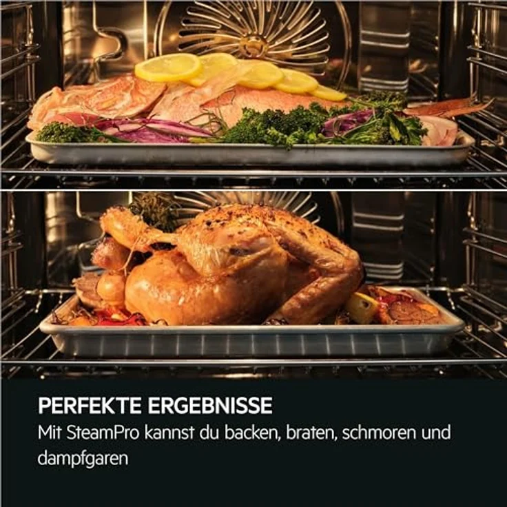 AEG TB8SB72WAB Wifi Einbau-Dampfbackofen, Multidampfgarer der Serie 8 mit Touch-Swipe-Display, Schritt für Schritt assistiertem Kochen, 100% Auto-Dampf, App-Rezepte, Made in Germany – Bild 5