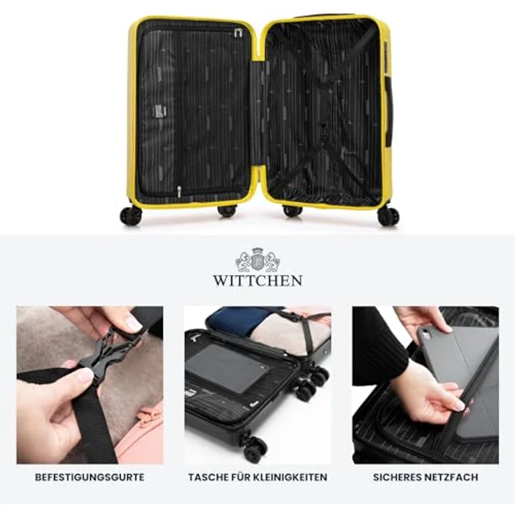 WITTCHEN Skyspeed Line Mittelgroßer Hartschalenkoffer, 67x45x26 cm, ABS, gelb, mit Kombinationsschloss und Teleskopgriff, 4 Doppelrollen – Bild 5