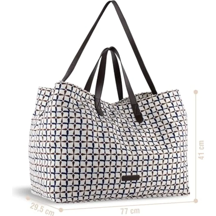 bugatti Finn Shopper Tasche XL, 77 cm x 29.5 cm x 41 cm, 100% Canvas, weiss – Bild 2