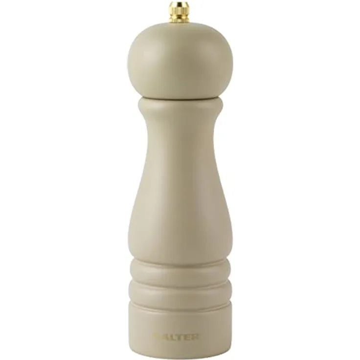 Salter BW12029BEU7 Olea Salz- und Pfeffermühle, verstellbares Mahlen von fein bis grob, Keramikmechanismus, geeignet für Steinsalz & Pfefferkörner, Spice & Season, extra Kappe inklusive, beige