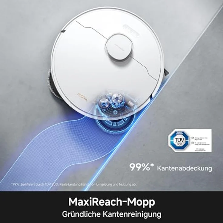 MOVA Robot Vacuum E50 Ultra, Beutellos, Weiß, 30.000 Pa Saugleistung, Rund, Mop-Wischfunktion – Bild 6