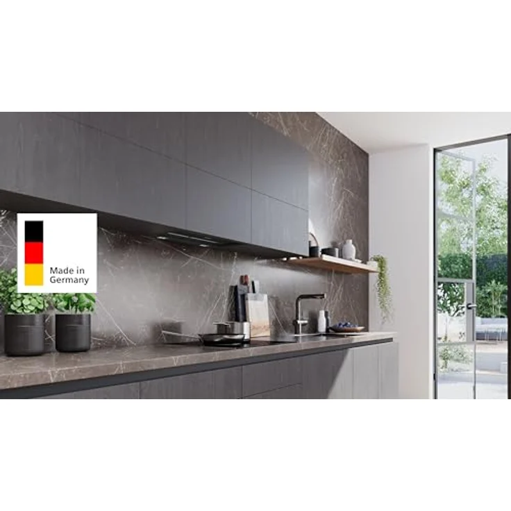 Siemens LJ67BDP60, iQ500 Integrierte Designhaube, 60 cm, Klarglas schwarz bedruckt, mattschwarz, mit Home Connect und dimmbarer LED-Beleuchtung – Bild 3