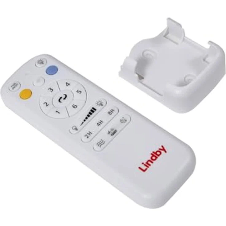 Lindby Deckenventilator mit Lampe "Enon", dimmbar, Metall, mit Fernbedienung, weiß, für Wohnzimmer & Esszimmer – Bild 9