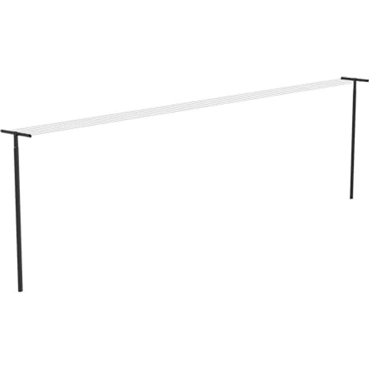 Brabantia HangOut Wäscheleine Set, 2 schwarze Aluminiumpfosten zur Erdmontage mit 50 Meter Leine – Bild 1