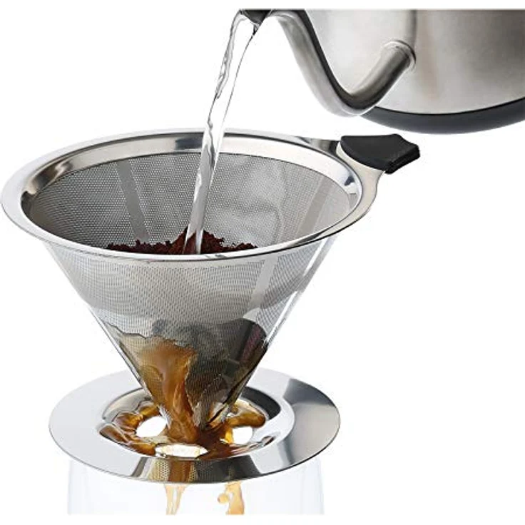 Cilio Handfilter CILIO Dauerfilter für Kaffee aus Edelstahl, mit wärmeisolierendem Griffschutz und doppellagigen Poren – Bild 3