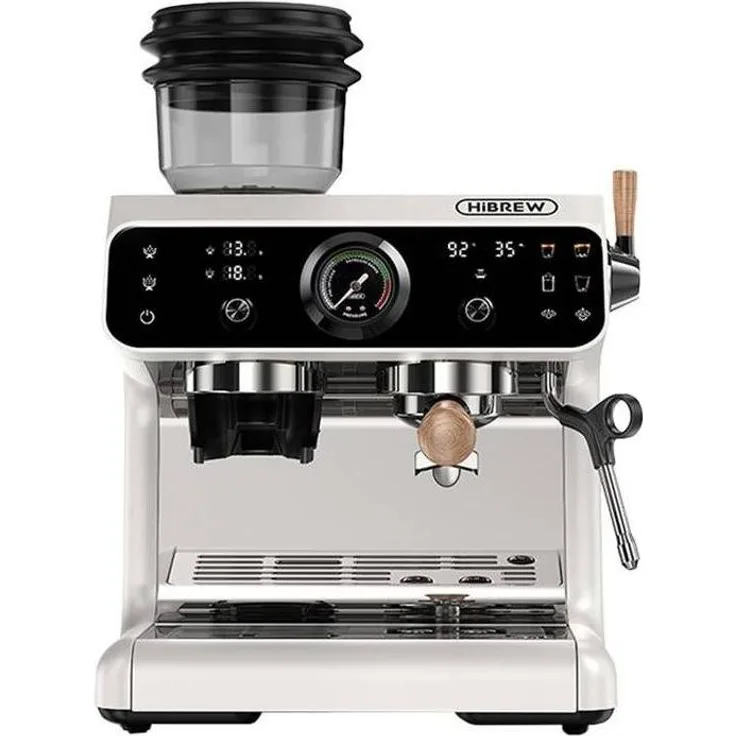 HiBREW H7B Cob Pressure Machine, Espresso-Maschine mit integrierter Mühle, Farbtouchscreen und dualem Heizsystem