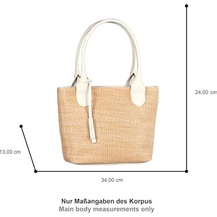 TOM TAILOR Sharon Zip Shopper M, Einkaufstasche in Cream White mit Zipper und verstärktem Boden – Bild 4