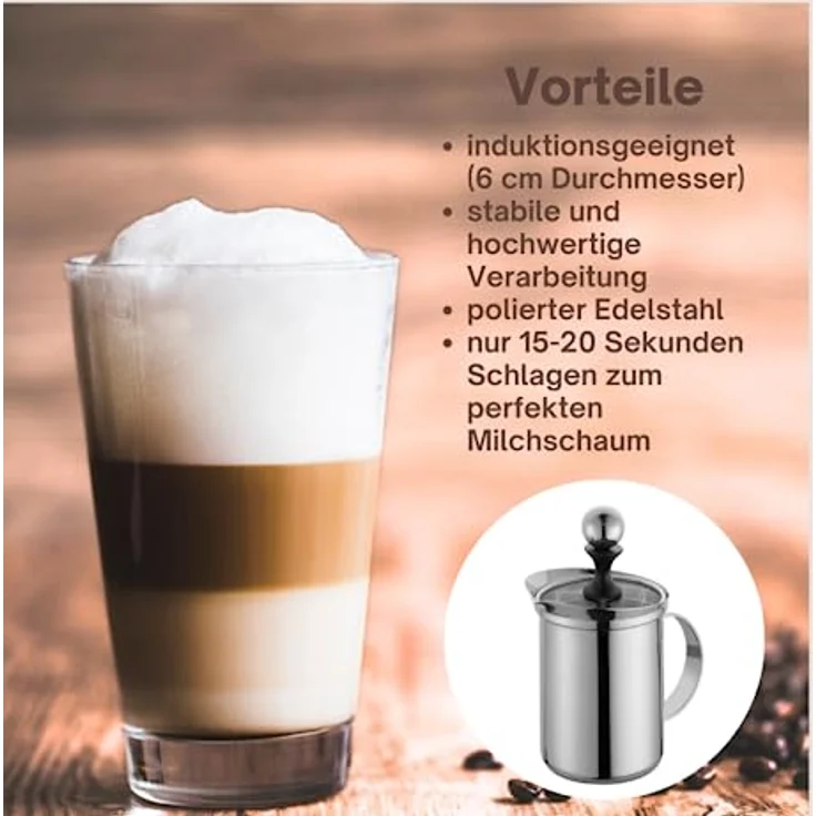 Cilio KP0000550269 Creamer-KP0000550269 Cappuccino Creamer, Edelstahl – Bild 5