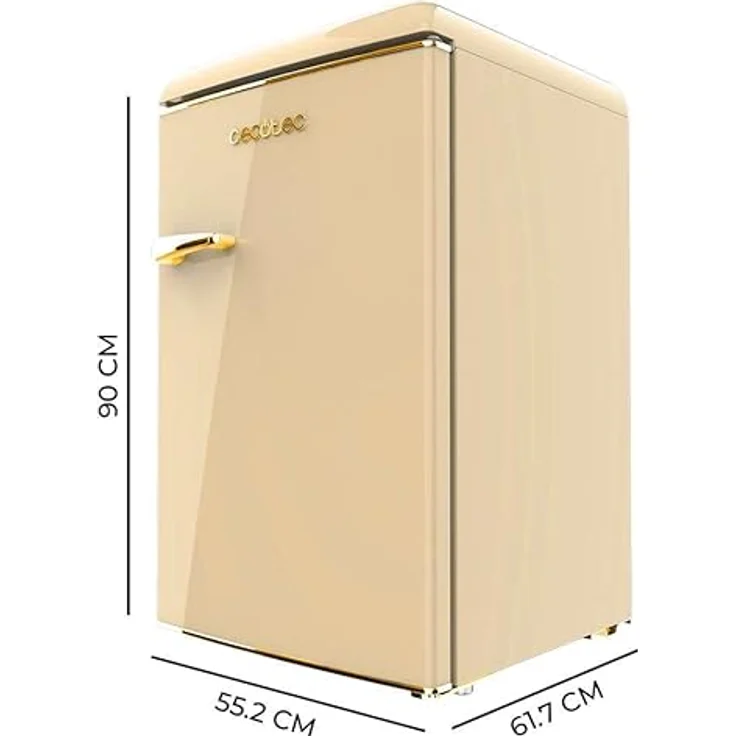 Cecotec Mini Retro Kühlschrank Bolero CoolMarket TT Origin 110, 110L Kapazität, Energieeffizienzklasse E, Icebox, LED-Innenbeleuchtung, beige – Bild 2