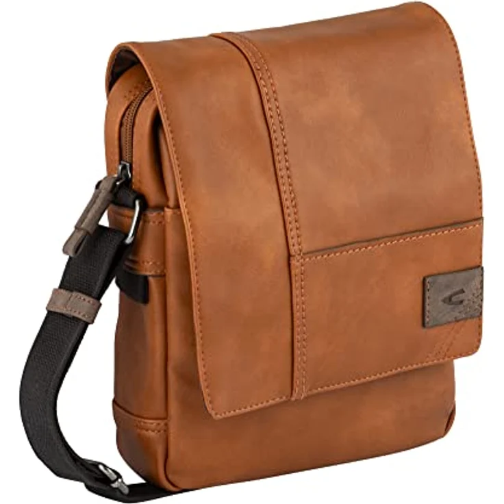 camel active Laos Herren Überschlagtasche Umhängetasche Klein Cognac Braun, mit Tablet-Fach – Bild 1