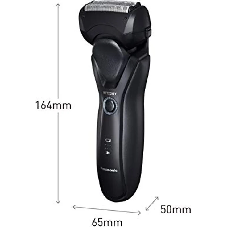 Panasonic ES-RT37-K503 Wet&Dry Herren Rasierer mit 3 Klingen für schnellen und präzisen Schnitt, Multidirektionaler Scherkopf, versenkbarer Trimmer, waschbar, Schwarz – Bild 3