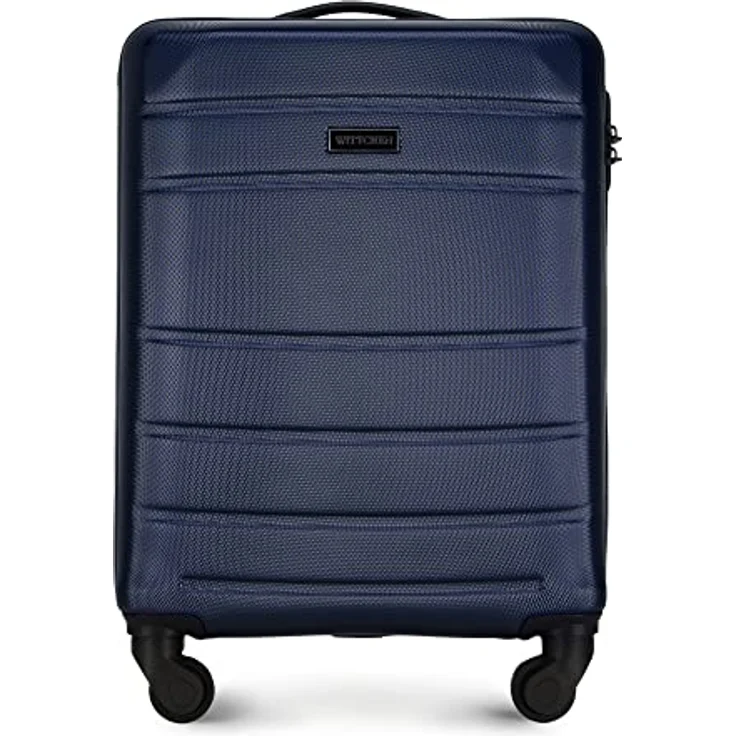WITTCHEN Handgepäck Trolley Koffer Reisekoffer aus ABS Hartschalen Trolley 4 Rollen Kombinationsschloss Dunkelblau 56-3A-651-90 – Bild 1