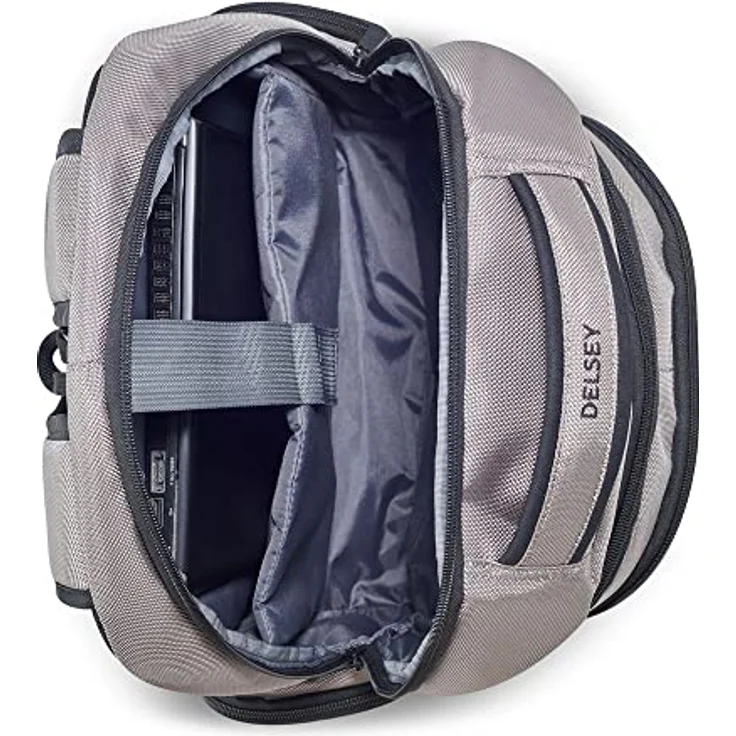 Delsey Paris Daypack Element, leichter Rucksack mit gepolstertem Laptopfach und ergonomischen Trägern, schwarz – Bild 6