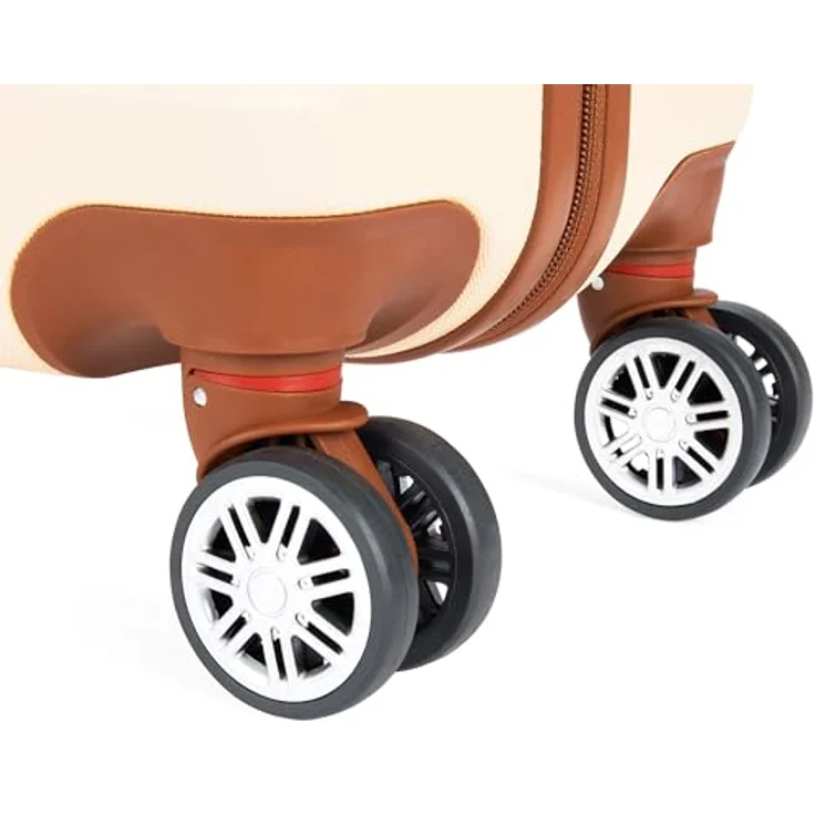 BRUBAKER Kofferset Paris - Hartschalen Koffer Set mit Zahlenschloss, 4 Rollen - Creme Weiß und Hellbraun – Bild 2