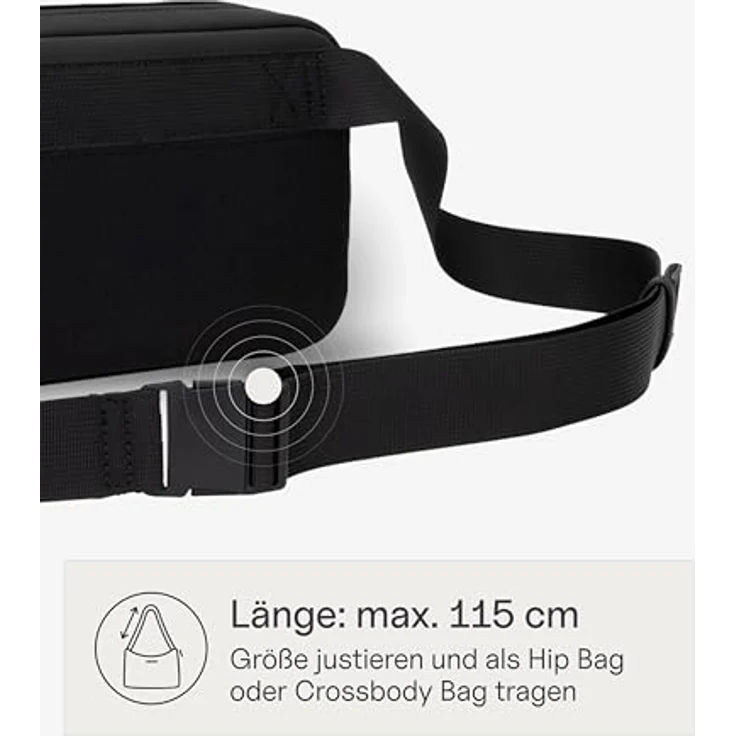 Kapten & Son Bergen Crossbody Bag, Umhängetasche in All Black, 1,3 l Volumen, wasserabweisend – Bild 4
