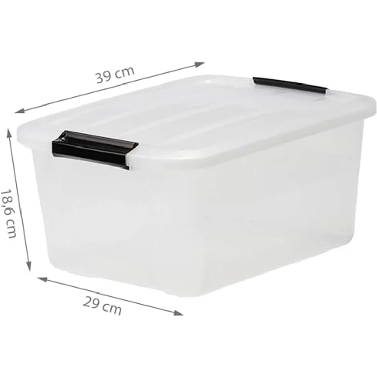 IRIS 6er-Set stapelbare Aufbewahrungsboxen 'Top Box', mit Deckel und Klickverschluss, 15 Liter, Kunststoff - Plastik, transparent – Bild 5