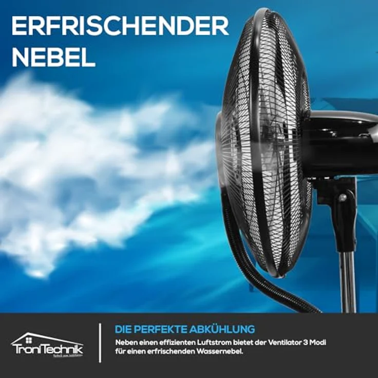 TroniTechnik Standventilator Turmventilator Vernebler SV05 40cm, inkl. Oszillation – Bild 5