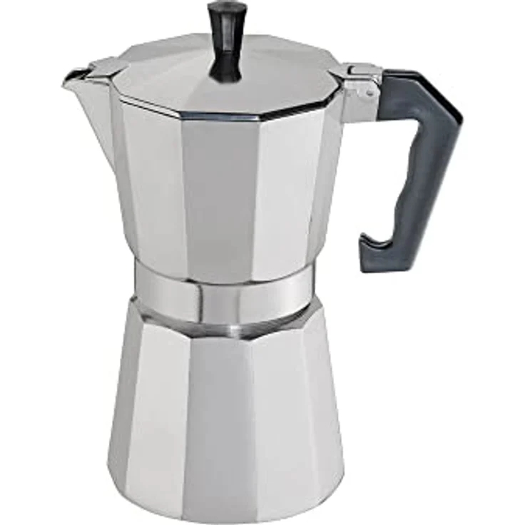 cilio Espressokocher Classico für 6 Tassen | Induktion geeignet| Höhe: 20 cm Ø 8,5 cm | Aluminium-Gehäuse | Silber | mit Planboden | Induktion Espressokocher | für Reisen oder Camping – Bild 1