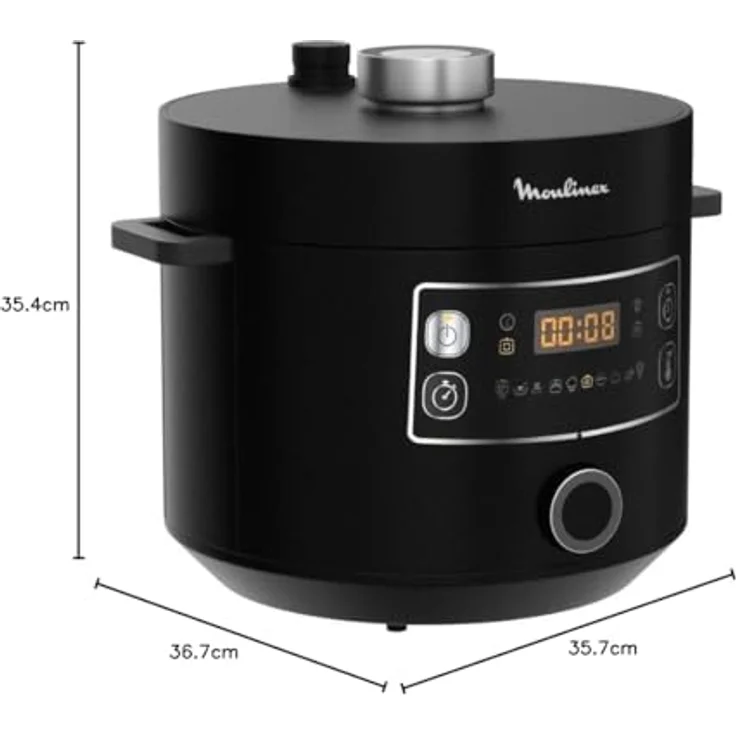 Moulinex CE7548, Multikocher mit 5 l Kapazität, 1090 W, LCD-Display, schwarz, PFOA-frei, spülmaschinenfest – Bild 11
