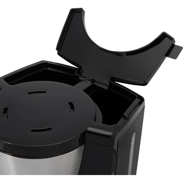Russell Hobbs Heaton 27400-56 Kaffeemaschine (Filterkaffeemaschine, 1,25l Glaskanne, 10 Tassen, 40 min. Warmhaltefunktion, Tropf-Stopp, gebürsteter Edelstahl, blaue Beleuchtung) – Bild 4