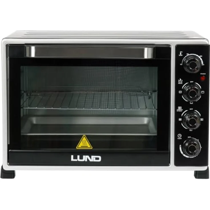 LUND Elektrobackofen 2000W 38l, Multifunktionsbackofen mit Drehspieß und Thermo-Zirkulation, schwarz – Bild 3