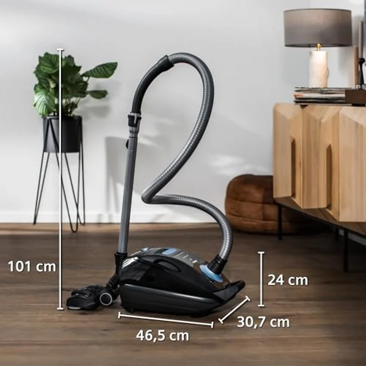 Siemens Staubsauger mit Beutel Q5.0 extreme silencePower VSQ5X1232, für Allergiker, 850 W, starke Saugleistung, lange Reichweite, schwarz – Bild 3
