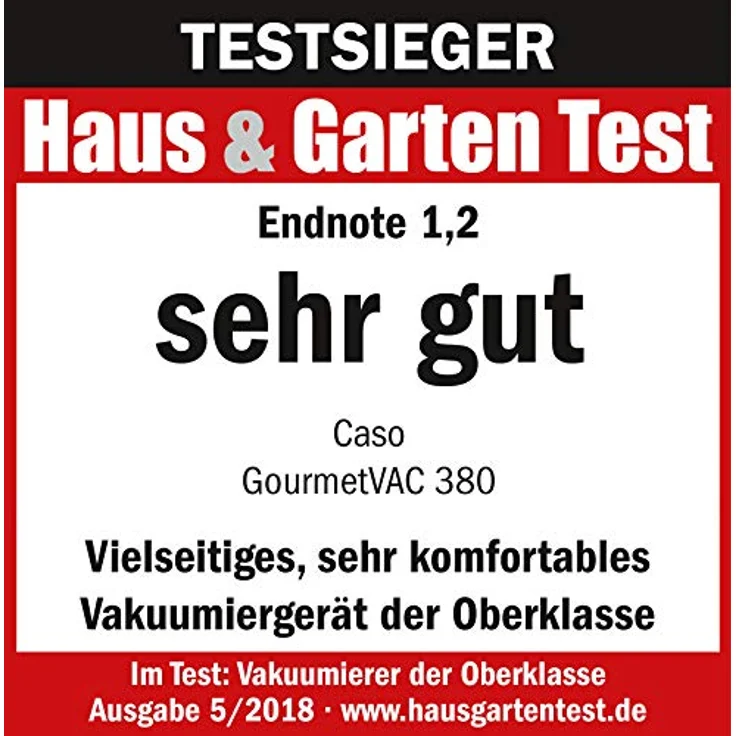 CASO GourmetVAC 380 - Vakuumierer - doppelte Schweißnaht - Kolbenpumpe (15L-min) und kraftvoller Motor - regulierbare Vakuumstärke & Schweißzeit- Inkl. 10 Beutel 20 x 30 cm – Bild 3