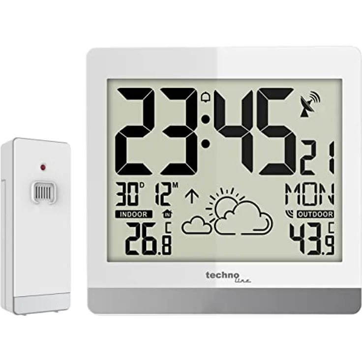 technoline WS8119 digitale Funkwanduhr mit Temperaturanzeige und Wettervorhersage