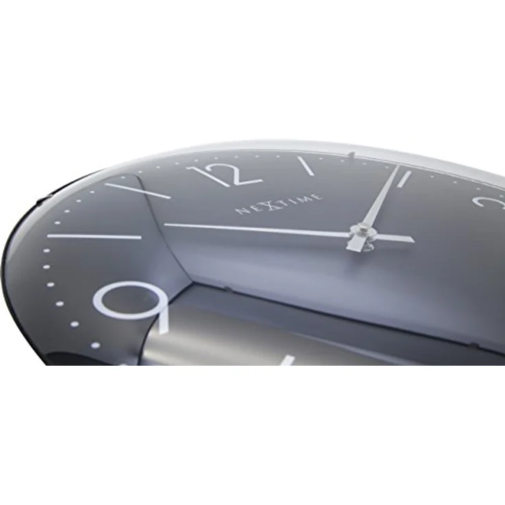 NeXtime 3157ZW große Wanduhr BASIC DOME, lautlos, rund, ø 35,6 cm, Schwarz – Bild 3
