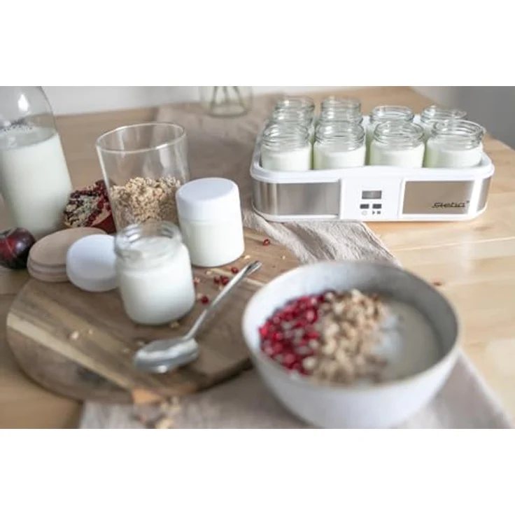 Steba JM 2 Jogurtbereiter | Timerfunktion mit Endabschaltung für die perfekte Konsistenz | Betriebskontrollleuchte | LCD Display | 12 - Glas Joghurtbecher mit Deckel à 0,21 Liter | 2,5 Liter Gesamt – Bild 2