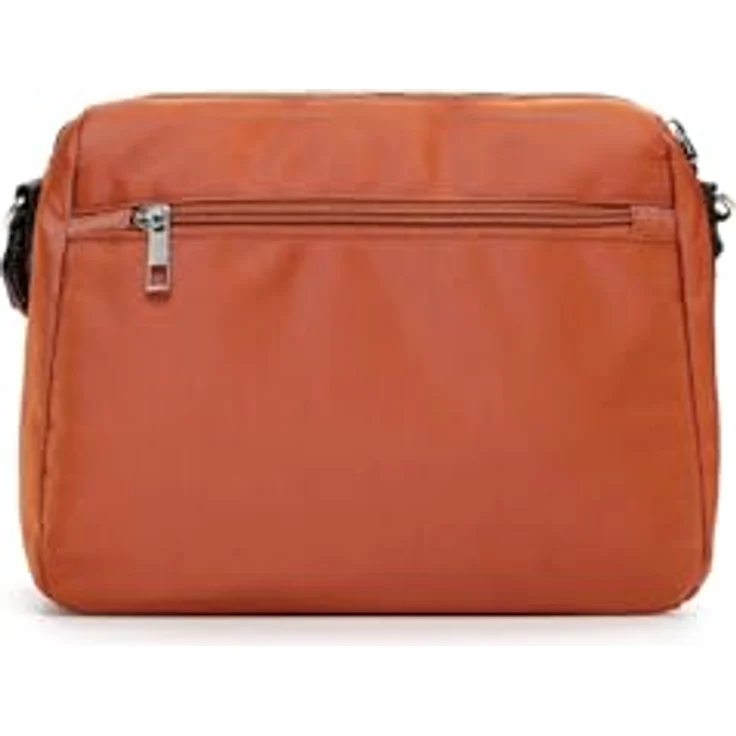 EMILY & NOAH E&N Esther Umhängetasche, schicke Nylon-Tasche mit Reißverschluss, Uni-Design, längenverstellbarer Umhängeriemen, Damen – Bild 6