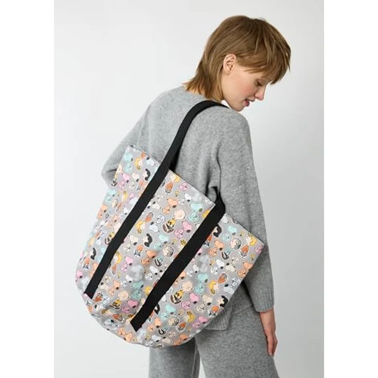 Codello Shopper Tasche aus robustem Jacquard-Gewebe, Peanuts™ Muster, 100% Baumwolle, für Damen – Bild 5