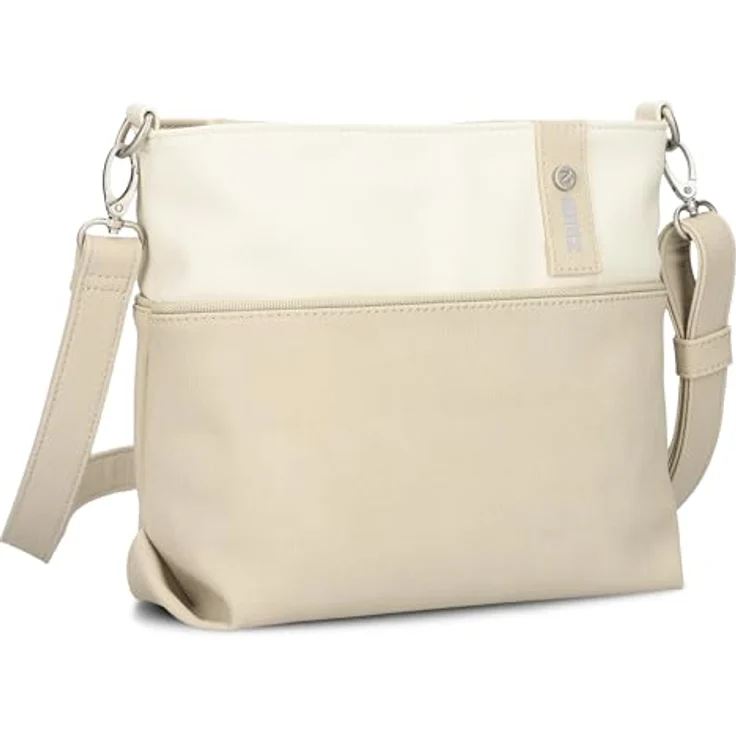 Zwei Jana Umhängetasche 27 cm, Beige, mit anpassbarem und abnehmbarem Schultergurt, aus widerstandsfähigem Polyurethan, zahlreiche Fächer mit Reißverschluss – Bild 1
