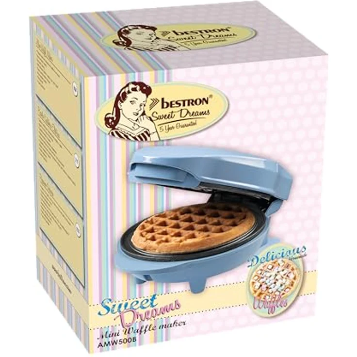 Bestron AMW500B Waffeleisen, Plastic, Blau – Bild 5
