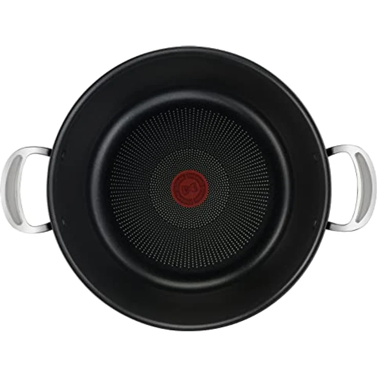 Tefal H91254 Jamie Oliver Batch-Cooking Set | Harteloxierter Kochtopf 30 cm | Antihaftversiegelung | große Mengen | Thermo-Signal | induktionsgeeignet | inklusive Rezeptbuch | Edelstahl/Schwarz – Bild 2