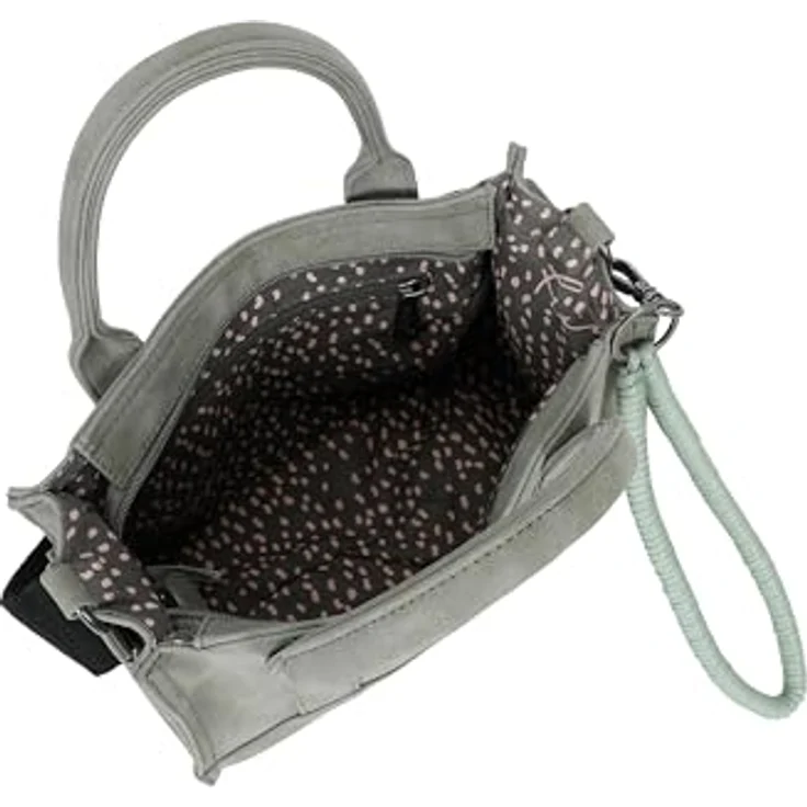 Fritzi aus Preußen Fritzi SquareN Vintage, Umhängetasche mit verstellbarem Schulterriemen, grau/schwarz, 26 cm breit – Bild 3