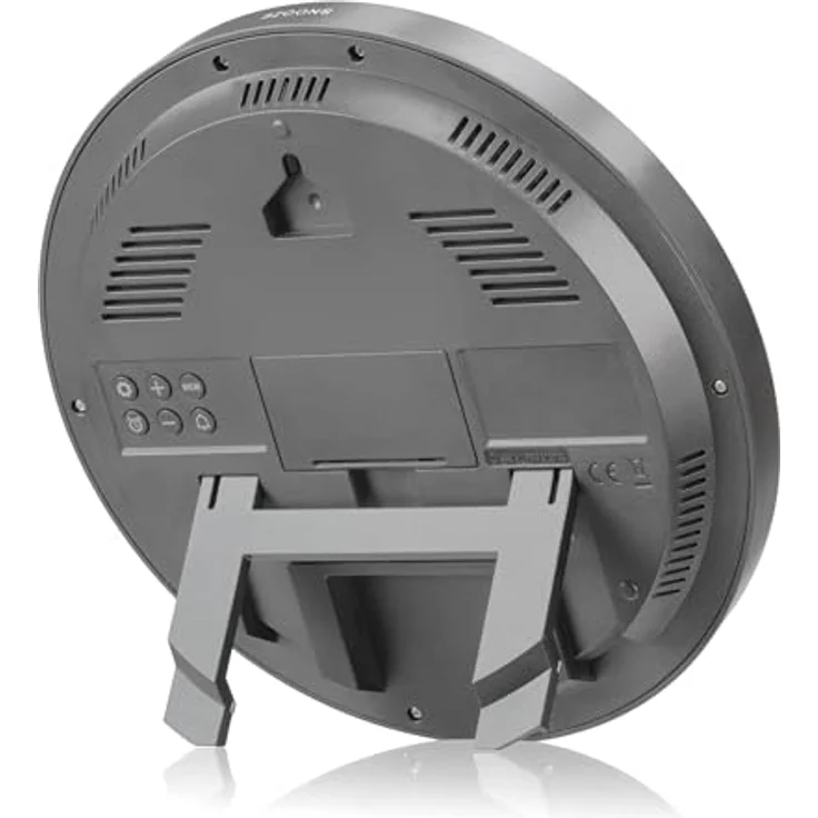 Kienzle Funkwanduhr Tischuhr mit 18,7 cm Display, DCF-Zeit, Temperaturanzeige, 2 Weckzeiten, Schlummerfunktion, anthrazit – Bild 4