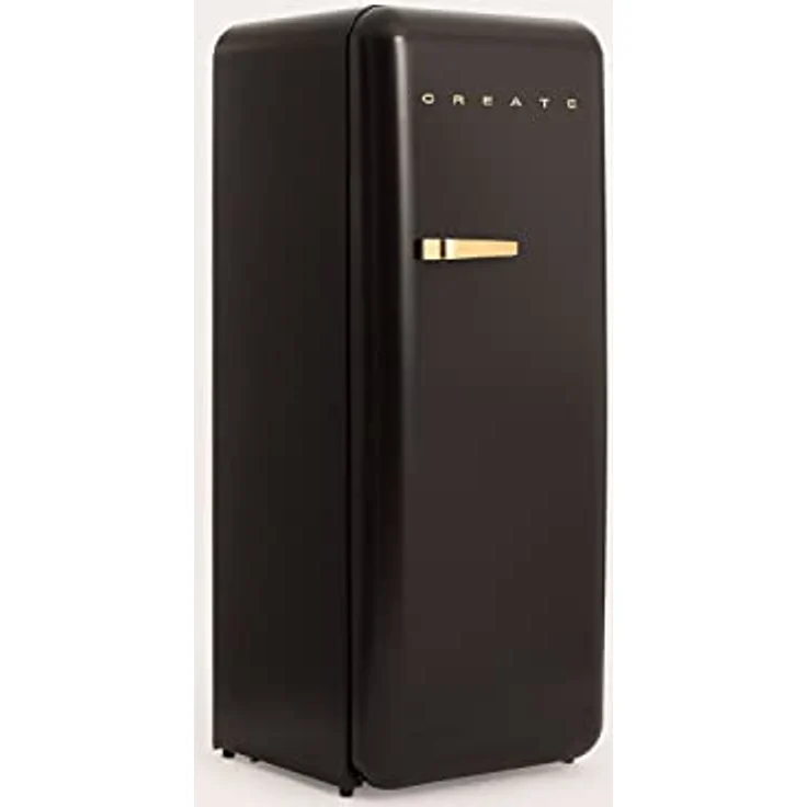 CREATE RETRO FRIDGE 150 GOLD Kühlschrank mit Gefrierfach, 281L, Schwarz mit goldenem Griff, 150 cm, 3 Ablagen, Temperaturregelung, niedriger Energieverbrauch – Bild 3