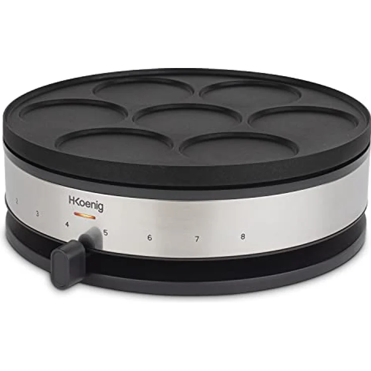 H.Koenig Crêpes, Mini, Pancakes, Thermostat bis 230 ° verstellbar, Antihaftbeschichtung, 1500 W, KREP56, Schwarz – Bild 2