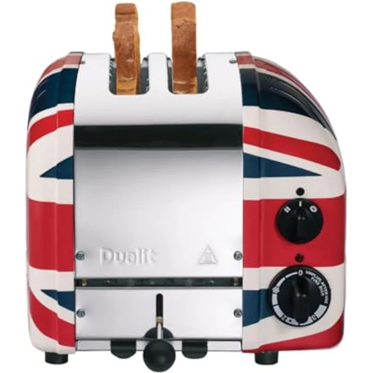 Dualit Classic Toaster Union Jack Jubiläumstoaster, 2-Schlitz Toaster mit stufenloser Bräunungssteuerung und handgefertigten Union-Jack-Seitenteilen – Bild 3