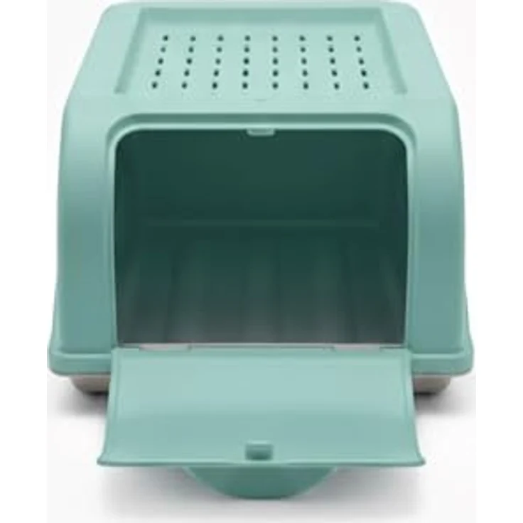 HAC24 2er Set Gemüsebox 3,5L mit Deckel, lichtgeschützt und belüftet für Kartoffel, Zwiebel und Knoblauch, Weiß/Grau und Türkis/Grau – Bild 4