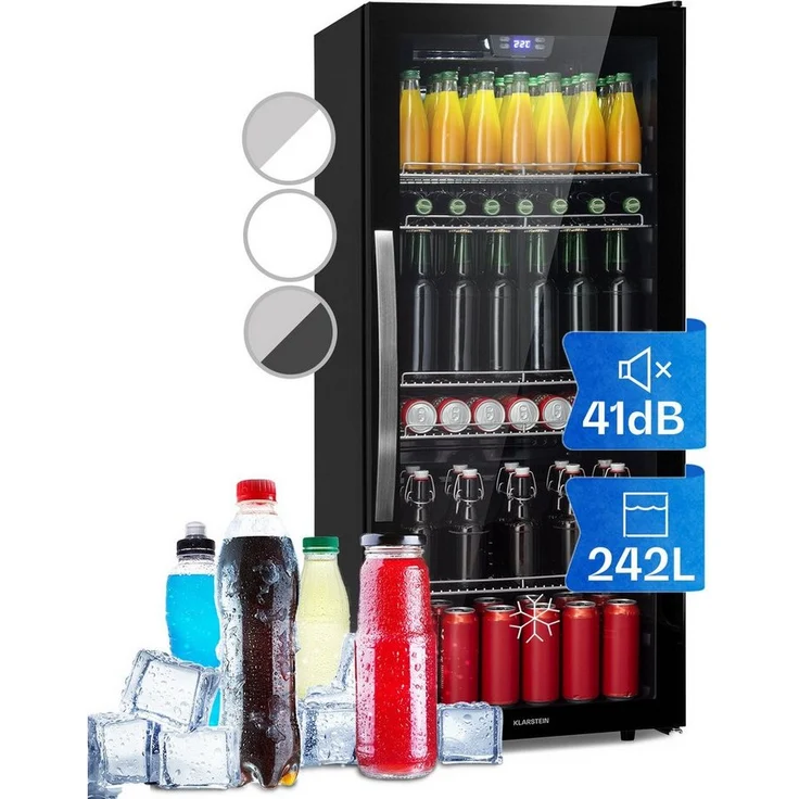 Klarstein Getränkekühlschrank Beersafe 7XL 242L LED-Innenbeleuchtung, schwarz – Bild 1