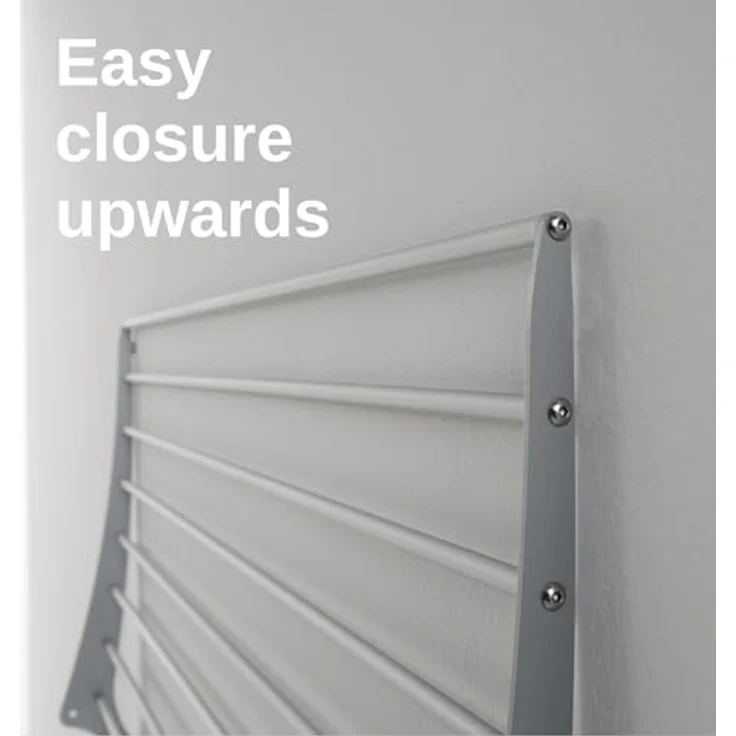 Foxydry Fold Wandwäscheständer, vertikaler Wäschetrockner aus Aluminium und Stahl, 80x50x57 cm, Grau (Grey) – Bild 2
