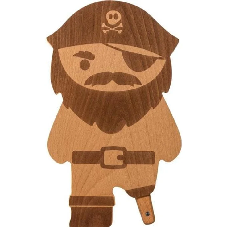 Ototo Pirate Board Schneidbrett mit Messer, Schneidebrett, Braun – Bild 1