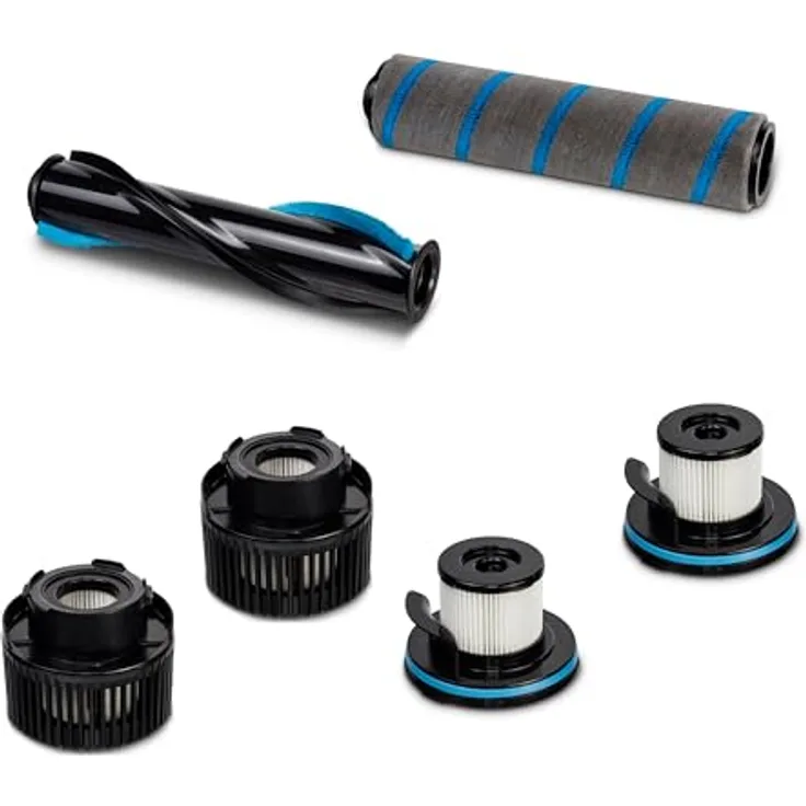 MEDION Zubehör Ersatz für Akku Stabstaubsauger P350 W & P400 W (1x Standardbürste 1x Hartbodenbürste, 2X Außenfilter, 2X Innenfilter) - Zubehörset 4 für MEDION P350 W & P400 W MD 11609/ MD 11610/ MD 12049/ MD 12051, Schwarz